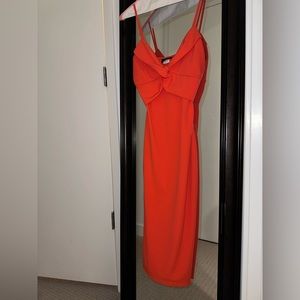 Hot Miami Styles Orange/Red Dress. Figure flattering.
